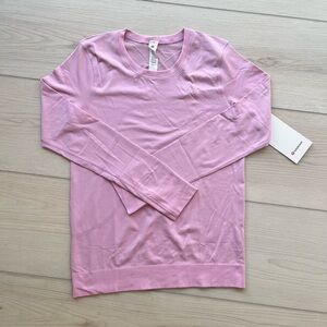 NWT lululemon swiftly relaxed long sleeve shirt hip length, vitapink, size 4